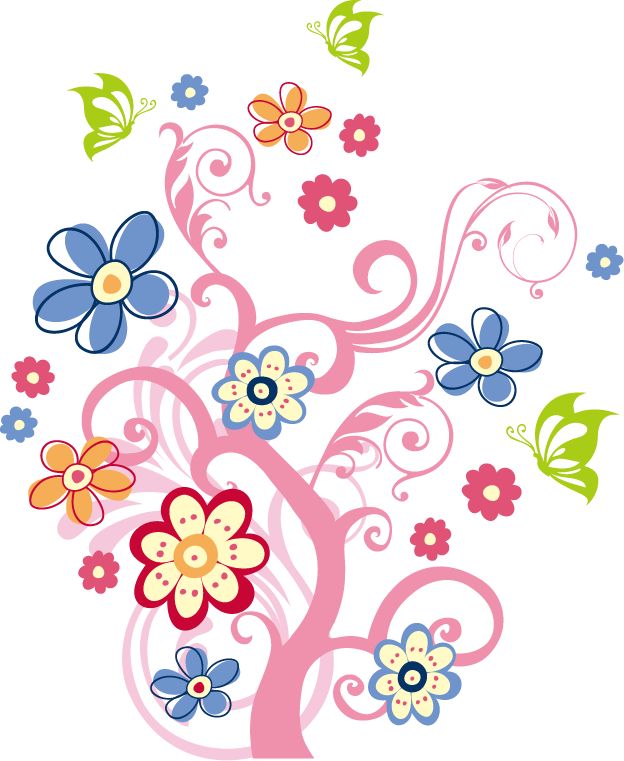 free vector Tree with Flowers Vector Graphic